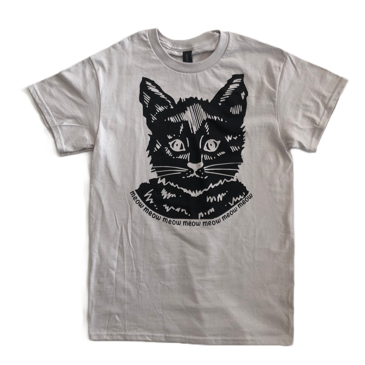 Meow Cat T-shirt - Silver Cat – badknees