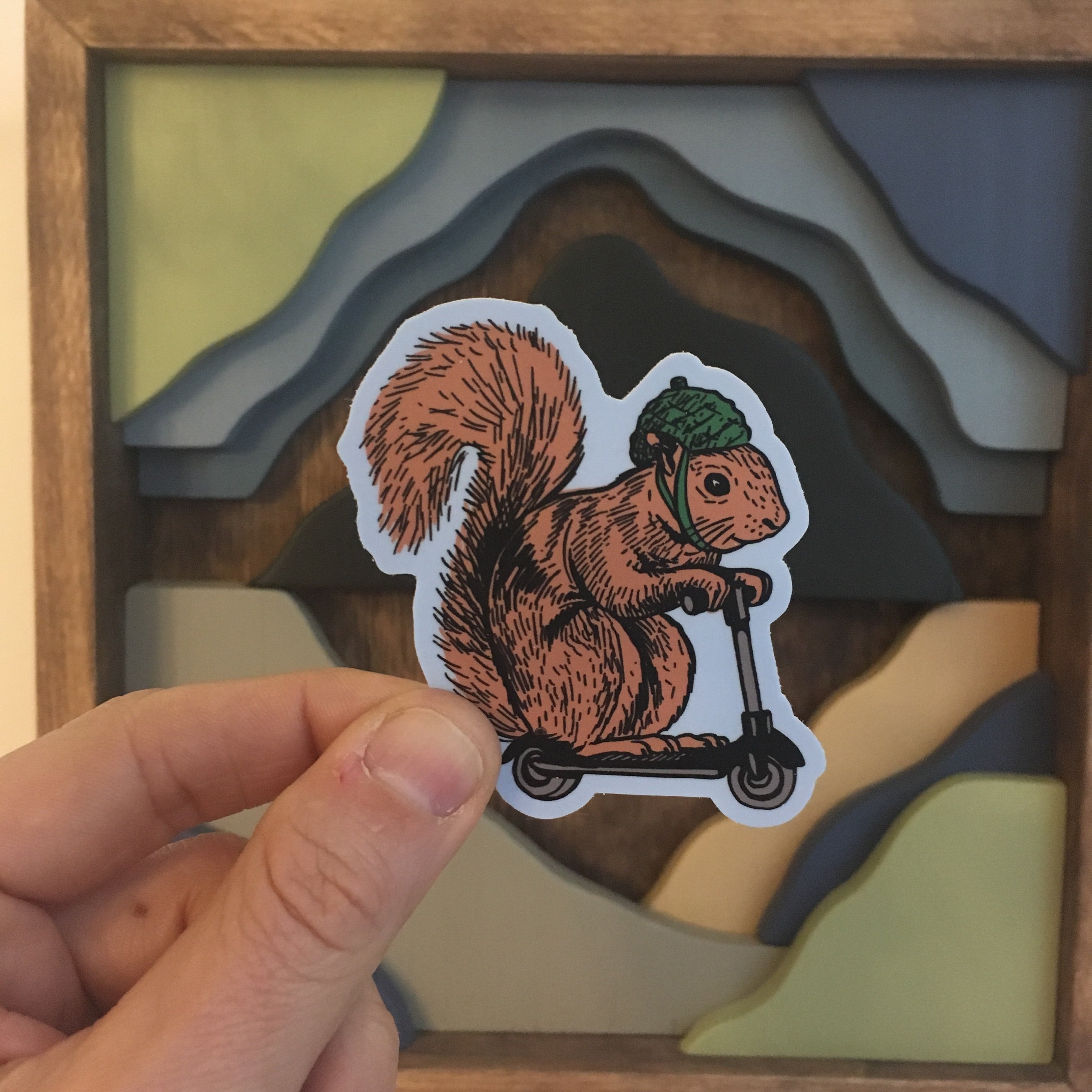 Squirrel on a Bird Sticker | badkneesTs