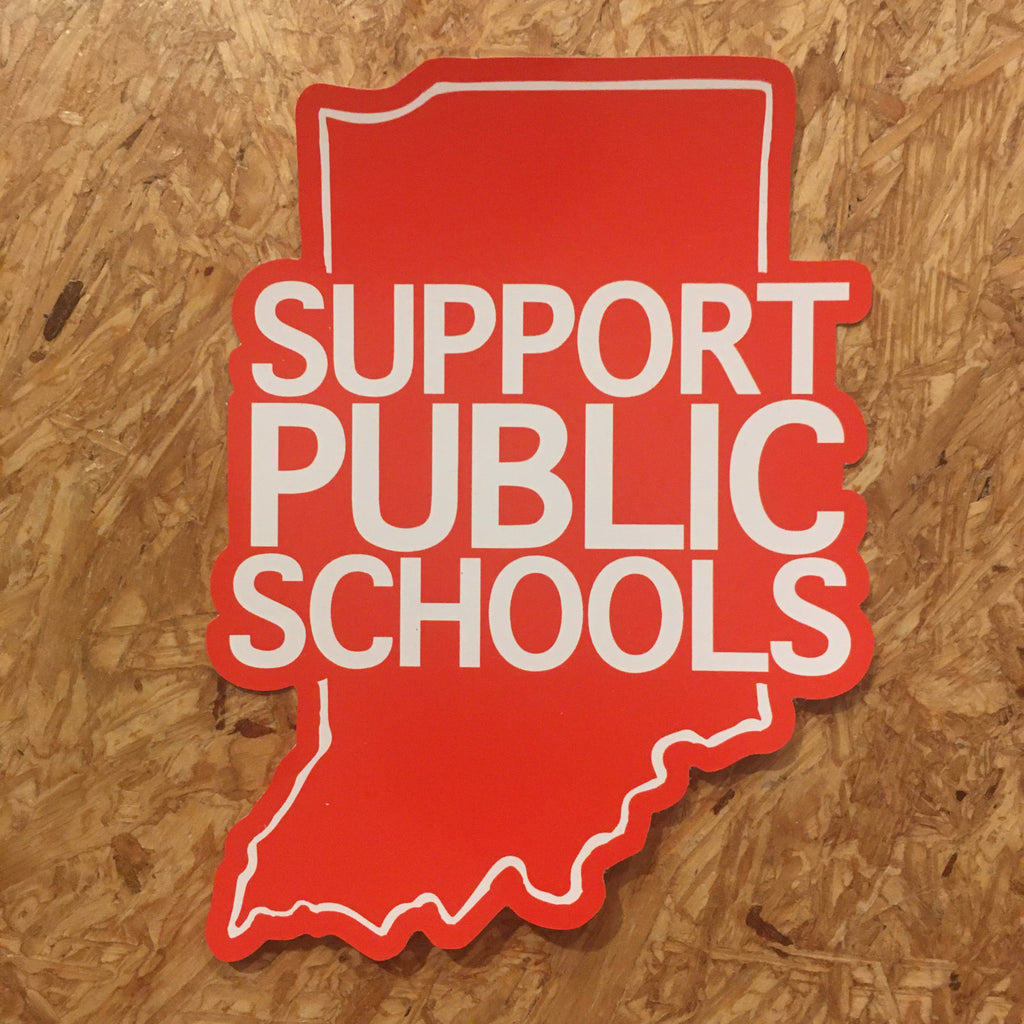 Indiana Red For Ed window cling - Support Public Schools | badkneesTs