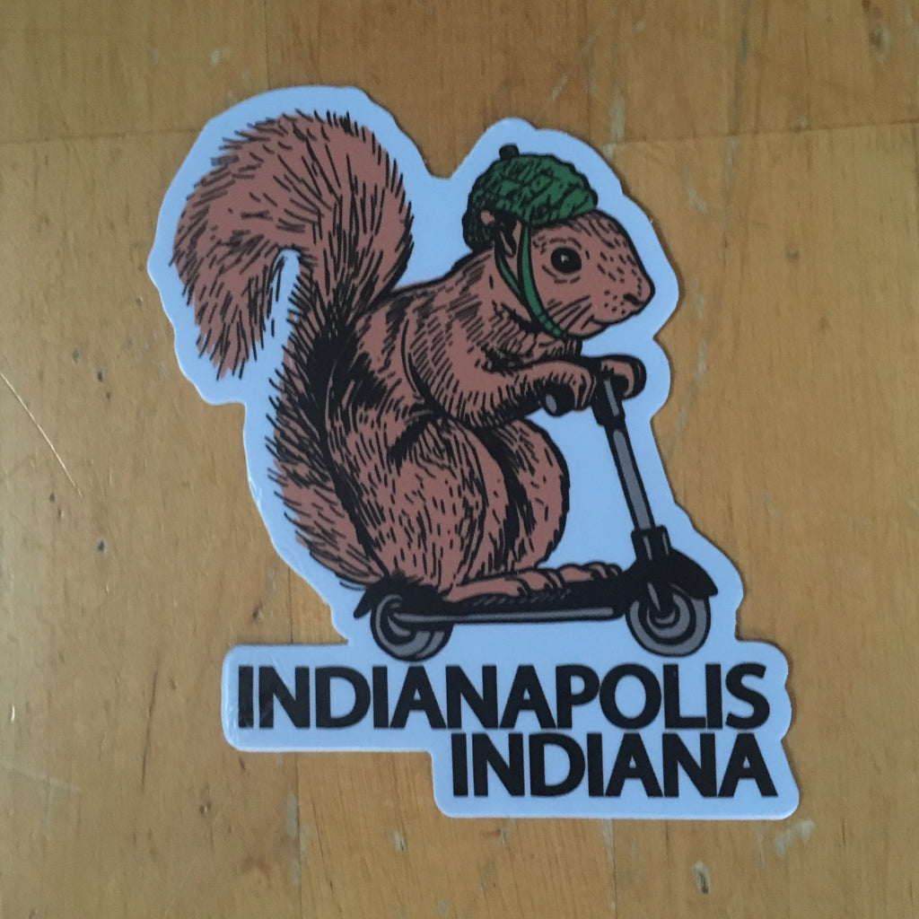 Indianapolis squirrel on a bird sticker - badkneesTs | badkneesTs