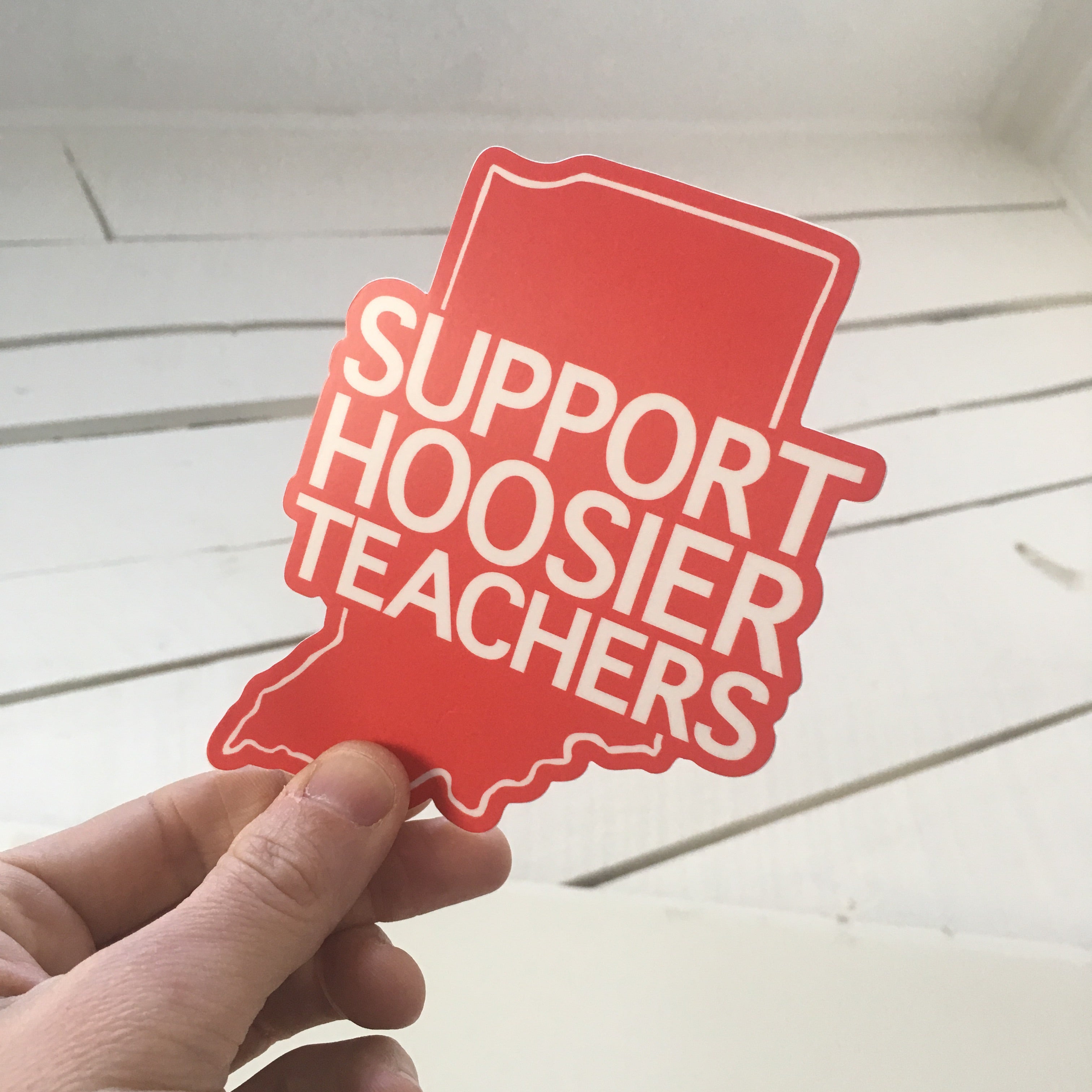 Support Hoosier Teachers sticker Indiana RedForEd - badkneesTs | badkneesTs
