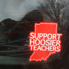 Indiana Red For Ed window cling - Support Hoosier Teachers - badkneesTs | badkneesTs