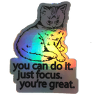holographic focus cat sticker