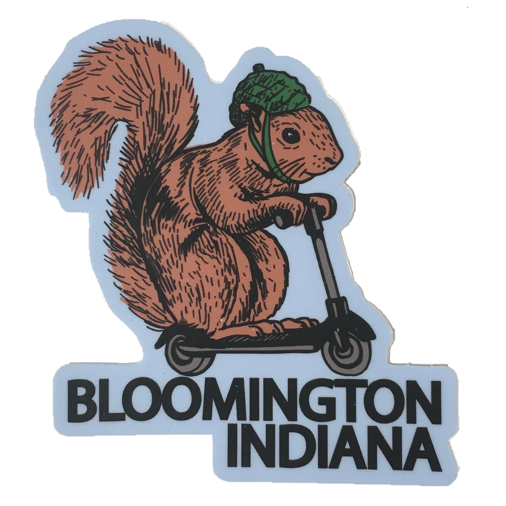 squirrel on a bird bloomington indiana sticker